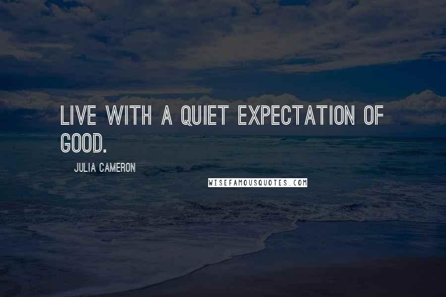 Julia Cameron quotes: Live with a quiet expectation of good.