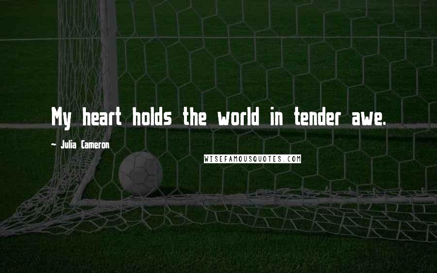 Julia Cameron quotes: My heart holds the world in tender awe.