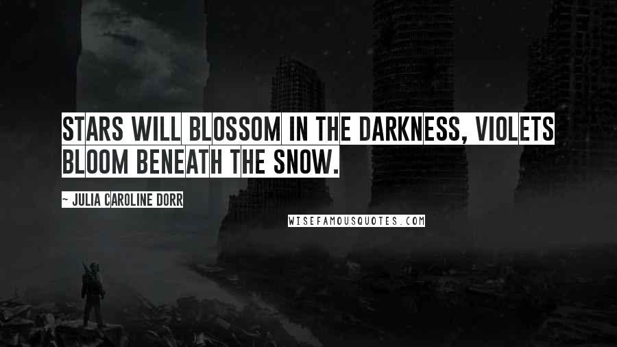 Julia Caroline Dorr quotes: Stars will blossom in the darkness, Violets bloom beneath the snow.