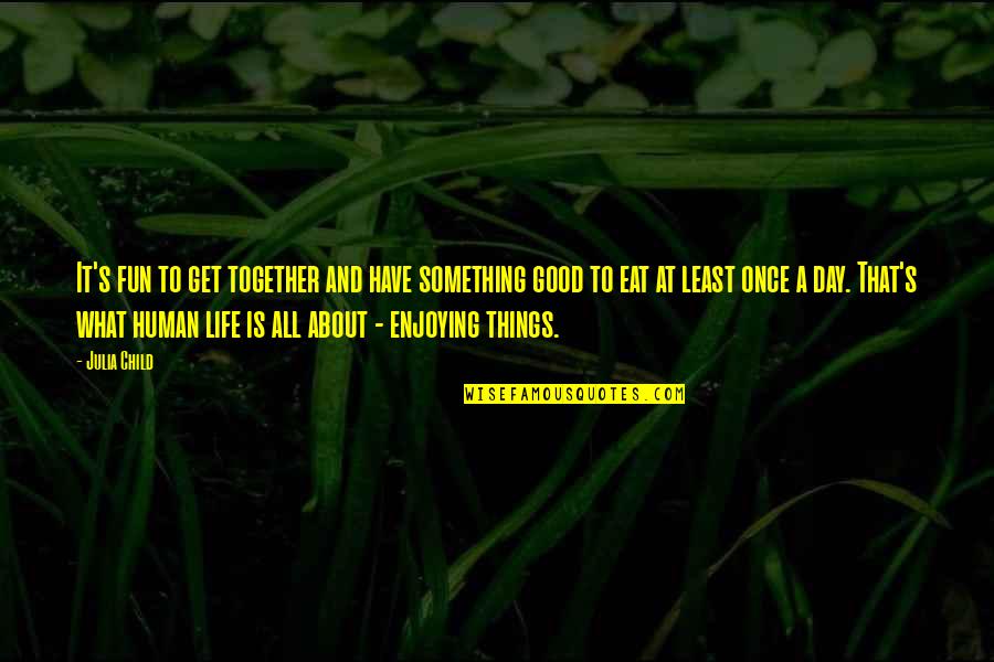 Julia Child Life Quotes By Julia Child: It's fun to get together and have something Julia Child Life Quotes By Julia Child: It's fun to get together and have something