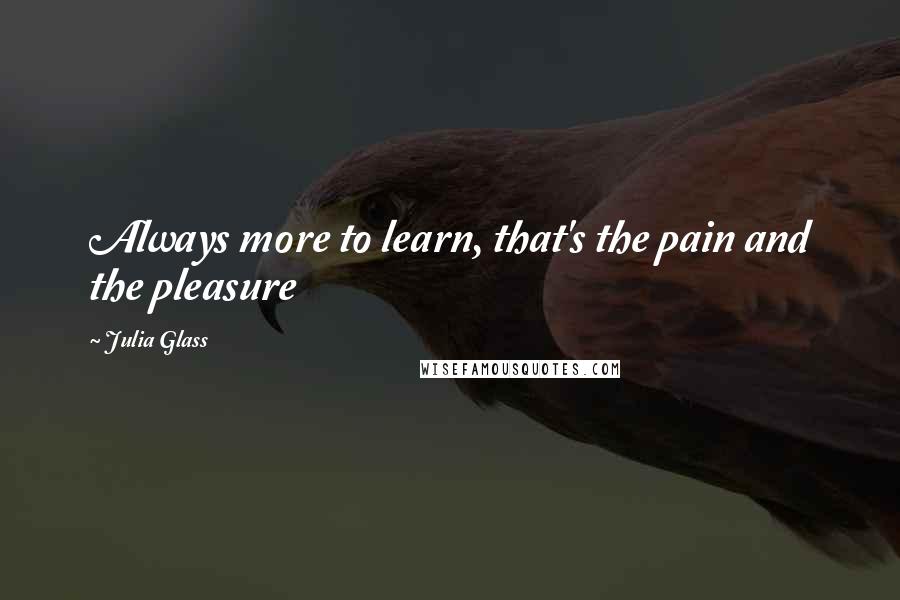 Julia Glass quotes: Always more to learn, that's the pain and the pleasure