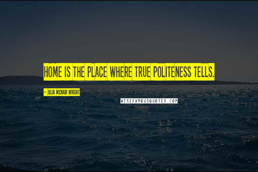 Julia McNair Wright quotes: Home is the place where true politeness tells.