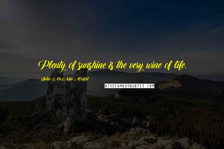 Julia McNair Wright quotes: Plenty of sunshine is the very wine of life.