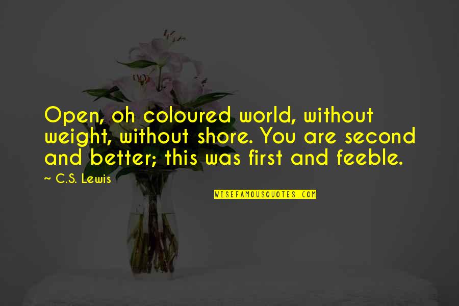 Julia Roberts Quotes Quotes By C.S. Lewis: Open, oh coloured world, without weight, without shore. Julia Roberts Quotes Quotes By C.S. Lewis: Open, oh coloured world, without weight, without shore.