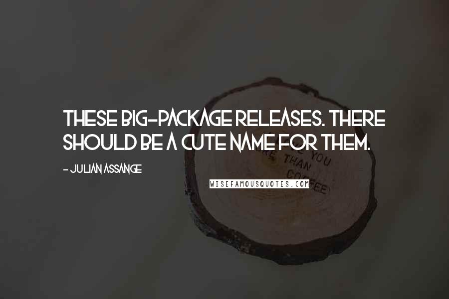 Julian Assange quotes: These big-package releases. There should be a cute name for them.