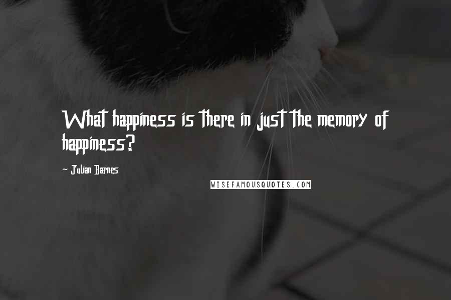 Julian Barnes quotes: What happiness is there in just the memory of happiness?