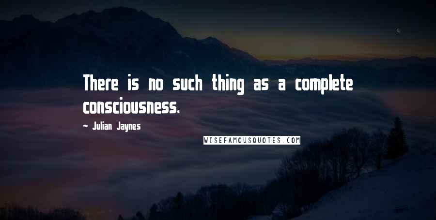 Julian Jaynes quotes: There is no such thing as a complete consciousness.