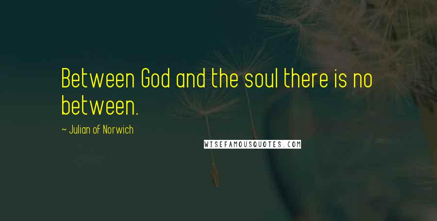 Julian Of Norwich quotes: Between God and the soul there is no between.