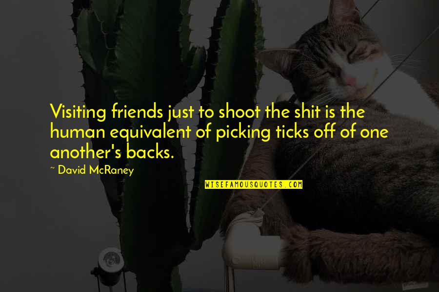 Juliannah Vawter Quotes By David McRaney: Visiting friends just to shoot the shit is Juliannah Vawter Quotes By David McRaney: Visiting friends just to shoot the shit is
