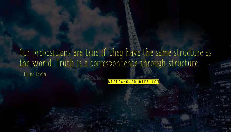 Julie Dimperio Holowach Quotes By Janna Levin: Our propositions are true if they have the Julie Dimperio Holowach Quotes By Janna Levin: Our propositions are true if they have the