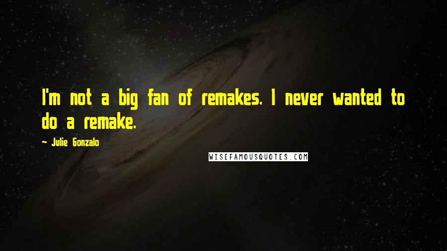 Julie Gonzalo quotes: I'm not a big fan of remakes. I never wanted to do a remake.