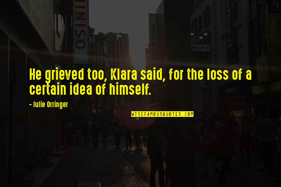 Julie Orringer Quotes By Julie Orringer: He grieved too, Klara said, for the loss