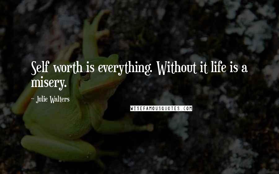 Julie Walters quotes: Self worth is everything. Without it life is a misery.