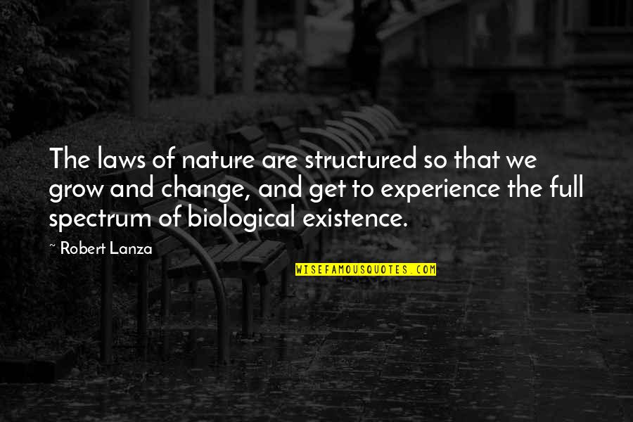 Julien Sorel Quotes By Robert Lanza: The laws of nature are structured so that