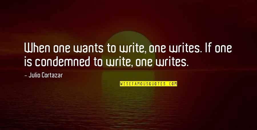 Julio's Quotes By Julio Cortazar: When one wants to write, one writes. If