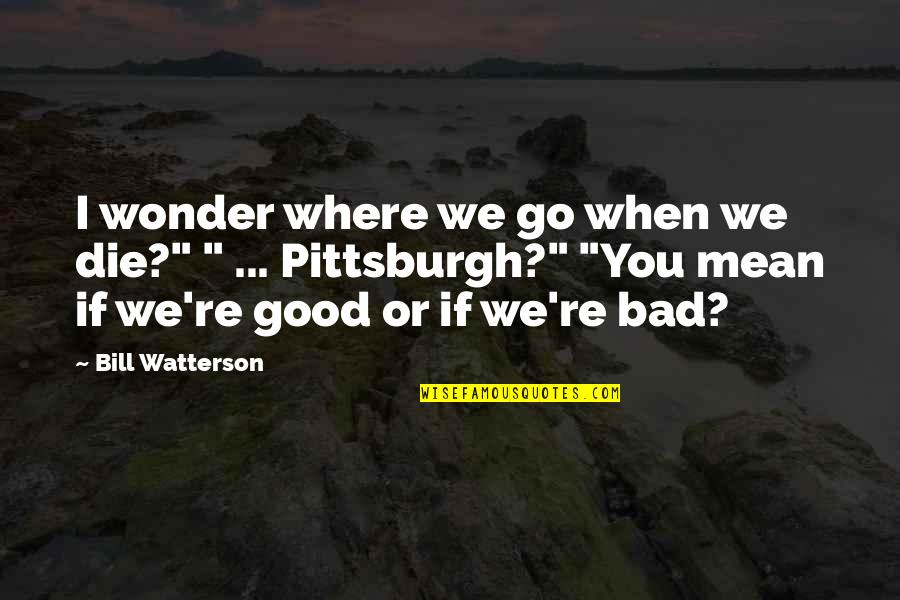 Julito El Quotes By Bill Watterson: I wonder where we go when we die?"