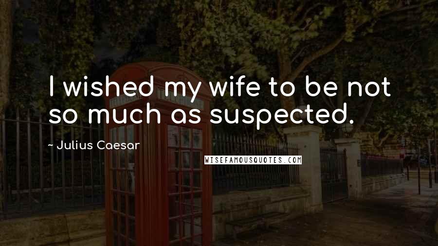 Julius Caesar quotes: I wished my wife to be not so much as suspected. Julius Caesar quotes: I wished my wife to be not so much as suspected.