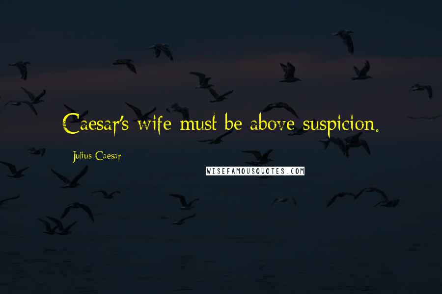 Julius Caesar quotes: Caesar's wife must be above suspicion. Julius Caesar quotes: Caesar's wife must be above suspicion.