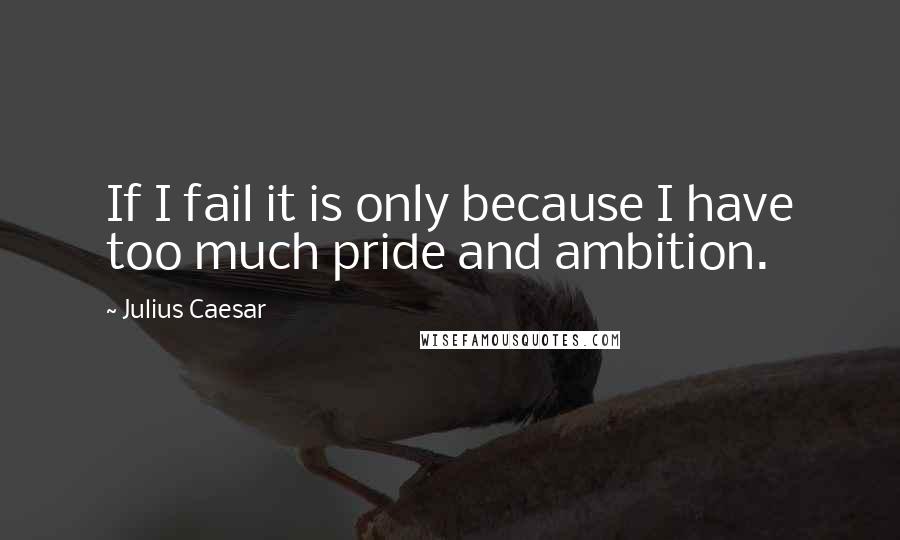 Julius Caesar quotes: If I fail it is only because I have too much pride and ambition. Julius Caesar quotes: If I fail it is only because I have too much pride and ambition.