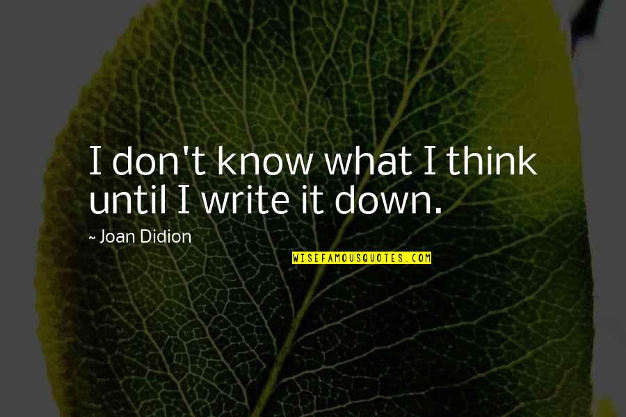 Julius Cezar Quotes By Joan Didion: I don't know what I think until I