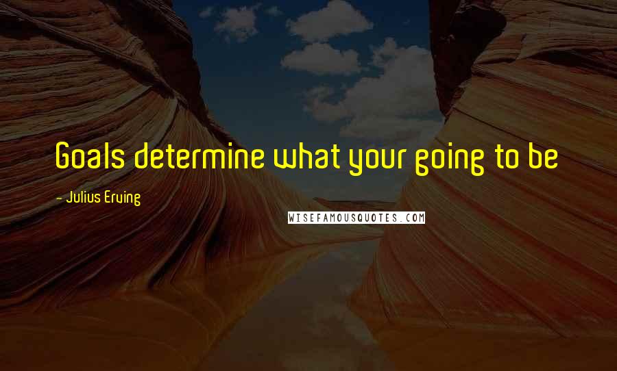 Julius Erving quotes: Goals determine what your going to be