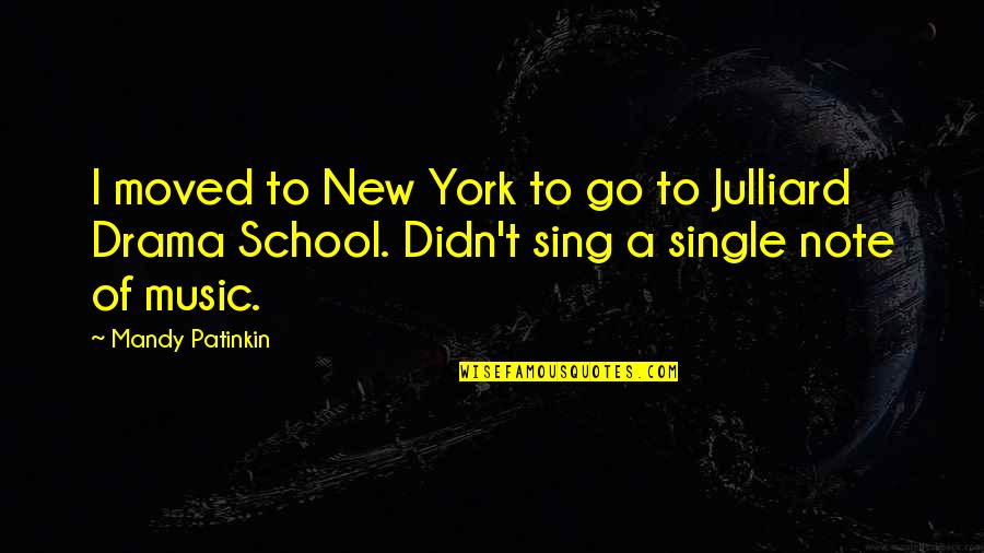 Julliard Quotes By Mandy Patinkin: I moved to New York to go to