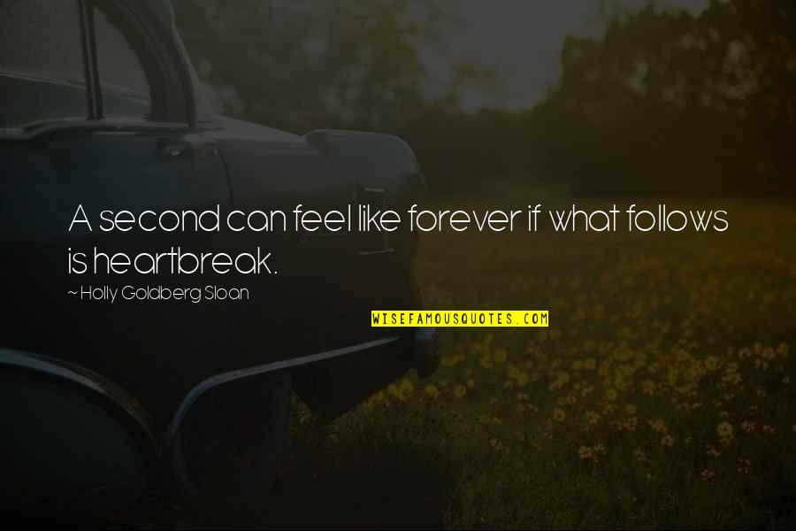 Jullien Gordon Quotes By Holly Goldberg Sloan: A second can feel like forever if what Jullien Gordon Quotes By Holly Goldberg Sloan: A second can feel like forever if what