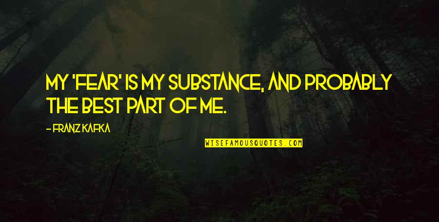 Julyssa Garcia Quotes By Franz Kafka: My 'fear' is my substance, and probably the
