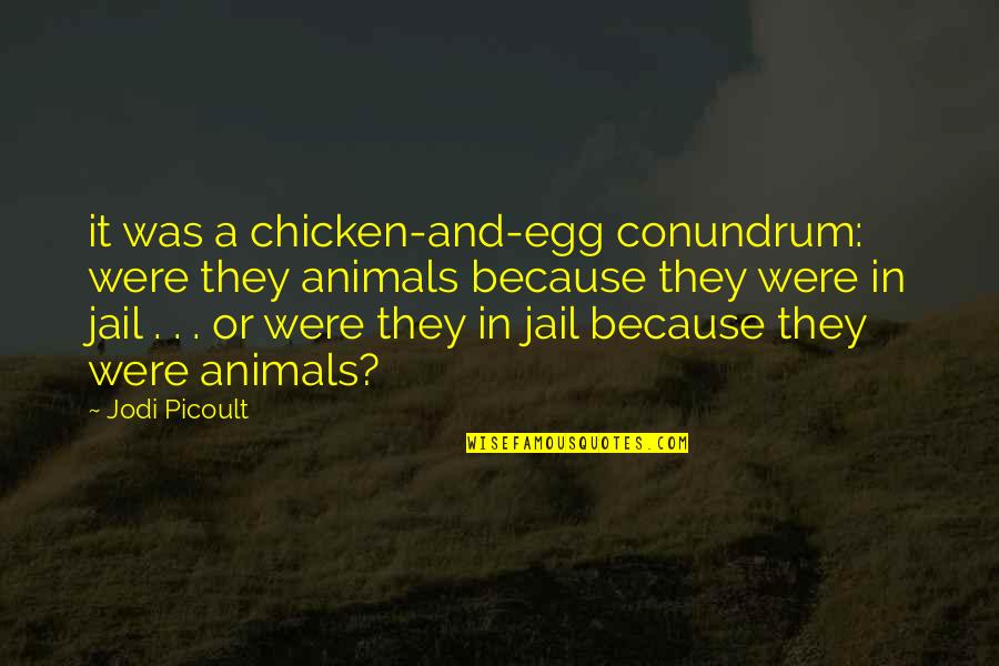 Jumainox Quotes By Jodi Picoult: it was a chicken-and-egg conundrum: were they animals Jumainox Quotes By Jodi Picoult: it was a chicken-and-egg conundrum: were they animals