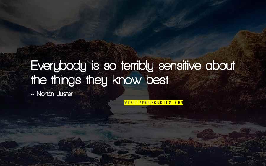 Jumario Quotes By Norton Juster: Everybody is so terribly sensitive about the things