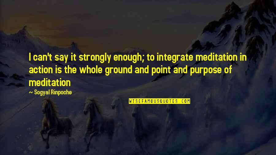 Jumat Motivational Quotes By Sogyal Rinpoche: I can't say it strongly enough; to integrate