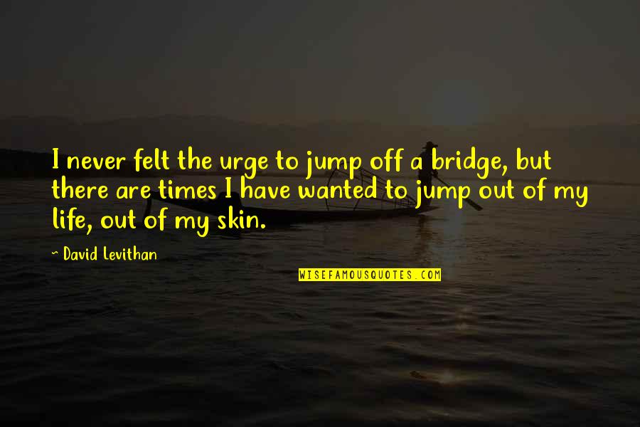 Jump Off A Bridge Quotes By David Levithan: I never felt the urge to jump off