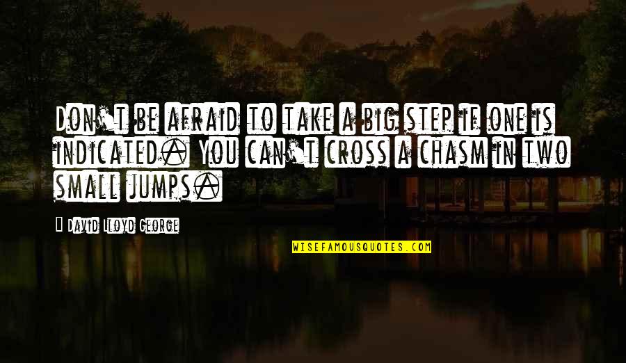 Jumps Quotes By David Lloyd George: Don't be afraid to take a big step