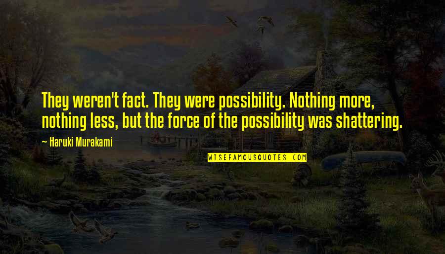 Junaid Baghdadi Quotes By Haruki Murakami: They weren't fact. They were possibility. Nothing more,