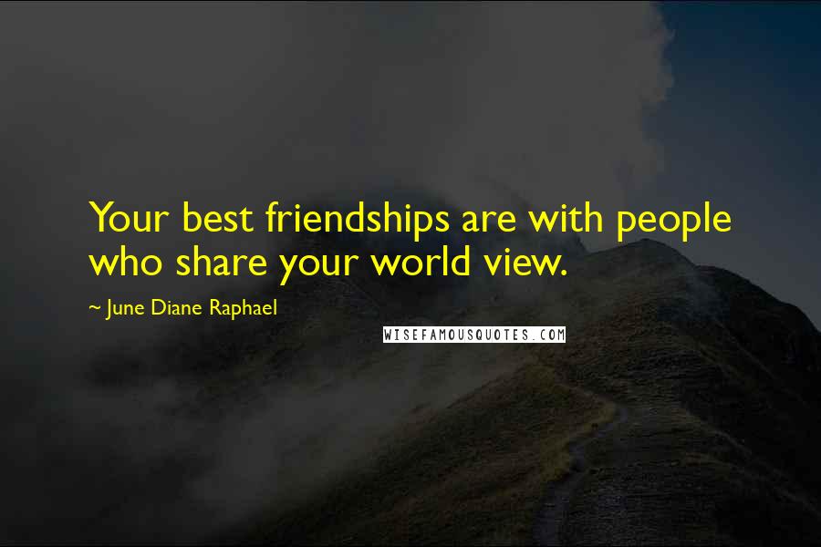 June Diane Raphael quotes: Your best friendships are with people who share your world view.