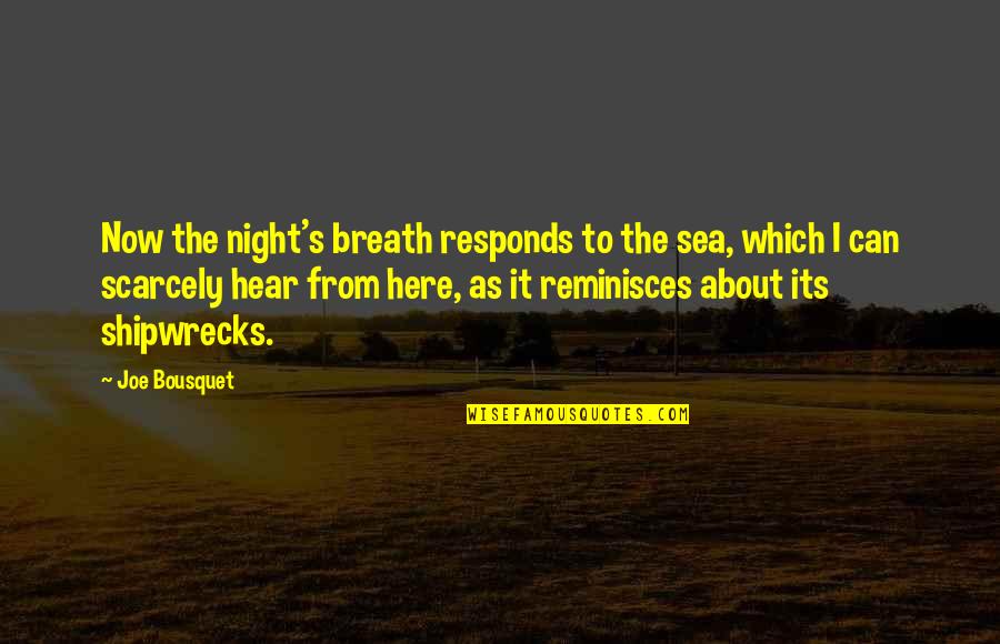 June From Legend Quotes By Joe Bousquet: Now the night's breath responds to the sea,