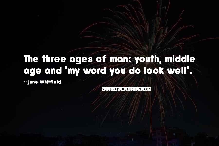 June Whitfield quotes: The three ages of man: youth, middle age and 'my word you do look well'.