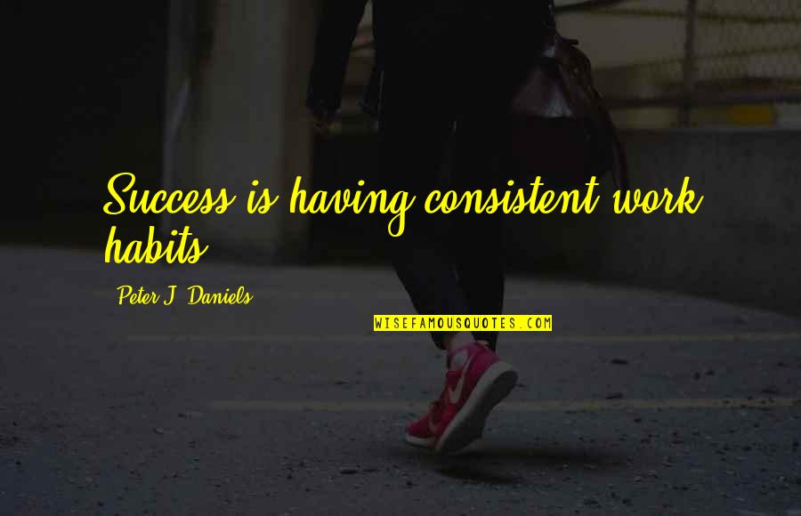 Juneja 2015 Quotes By Peter J. Daniels: Success is having consistent work habits. Juneja 2015 Quotes By Peter J. Daniels: Success is having consistent work habits.