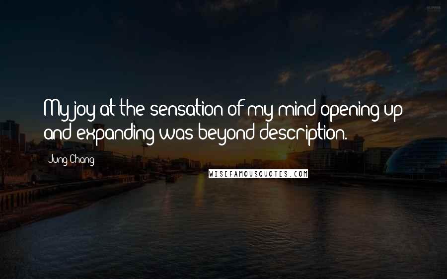 Jung Chang quotes: My joy at the sensation of my mind opening up and expanding was beyond description.