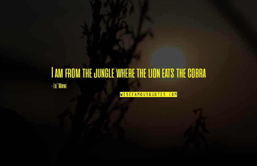 Jungle Quotes By Lil' Wayne: I am from the jungle where the lion