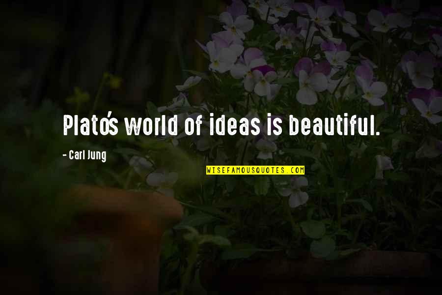 Jung's Quotes By Carl Jung: Plato's world of ideas is beautiful.