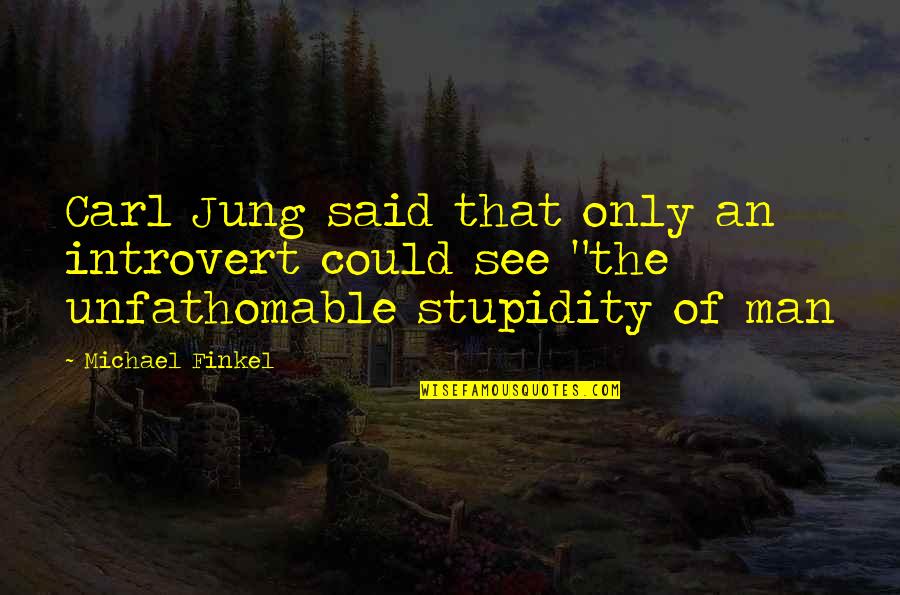 Jung's Quotes By Michael Finkel: Carl Jung said that only an introvert could