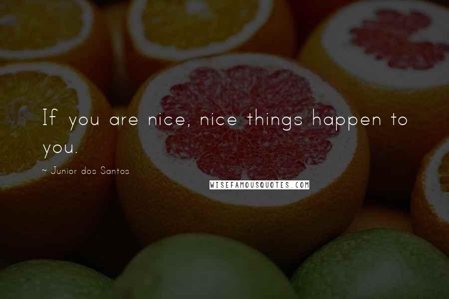 Junior Dos Santos quotes: If you are nice, nice things happen to you.