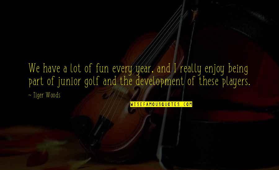 Junior Golf Quotes By Tiger Woods: We have a lot of fun every year,