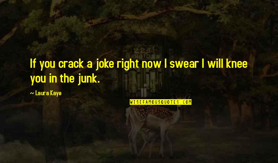Junk In Junk Out Quotes By Laura Kaye: If you crack a joke right now I