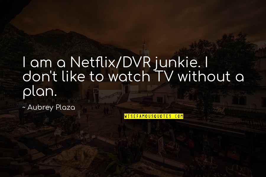Junkie Quotes By Aubrey Plaza: I am a Netflix/DVR junkie. I don't like