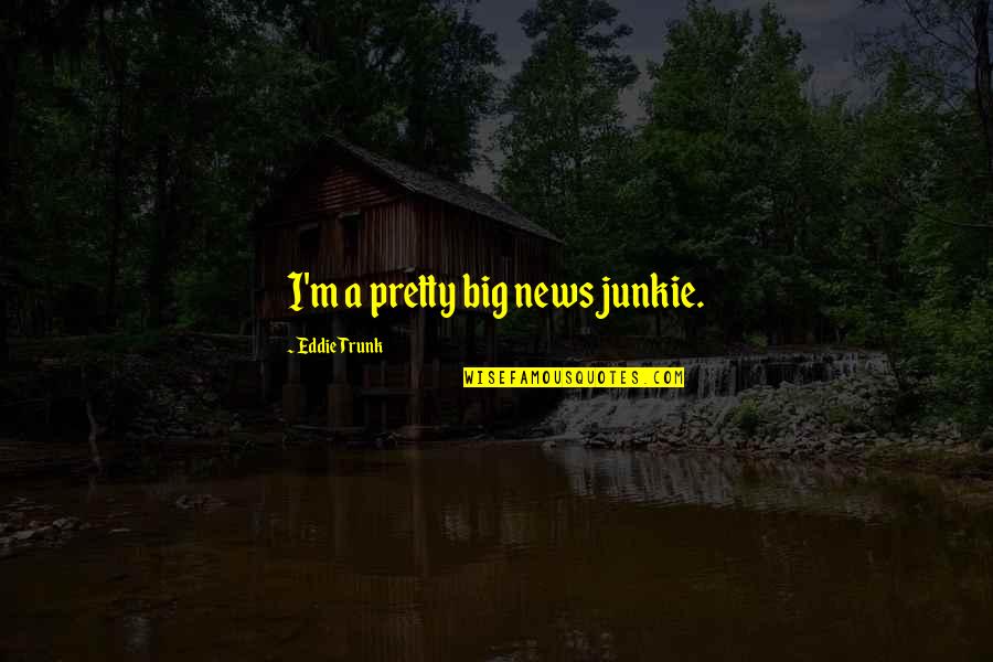 Junkie Quotes By Eddie Trunk: I'm a pretty big news junkie.