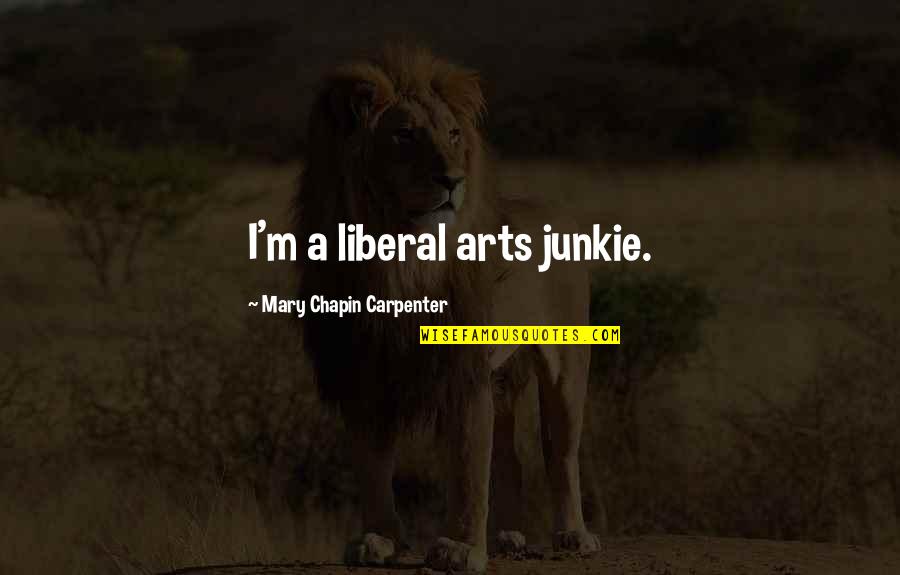 Junkie Quotes By Mary Chapin Carpenter: I'm a liberal arts junkie.