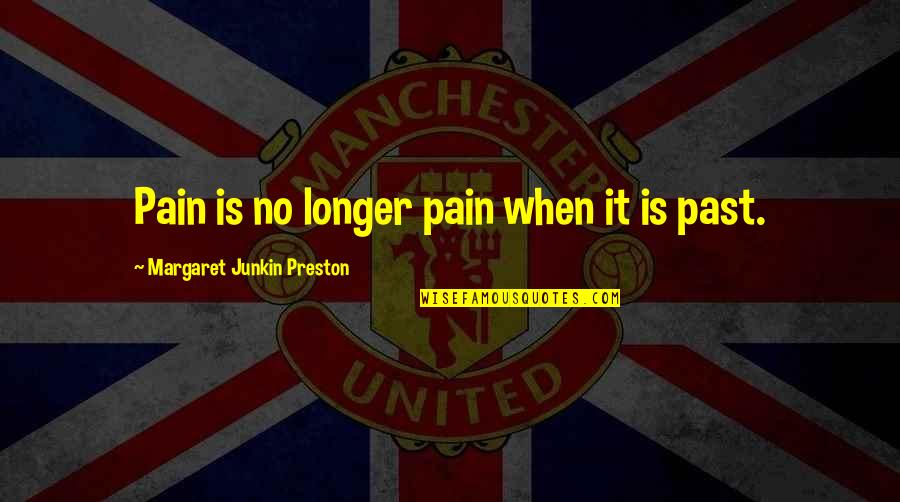 Junkin Quotes By Margaret Junkin Preston: Pain is no longer pain when it is