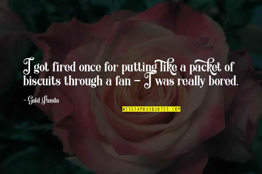 Juno Boyle Quotes By Gold Panda: I got fired once for putting like a Juno Boyle Quotes By Gold Panda: I got fired once for putting like a